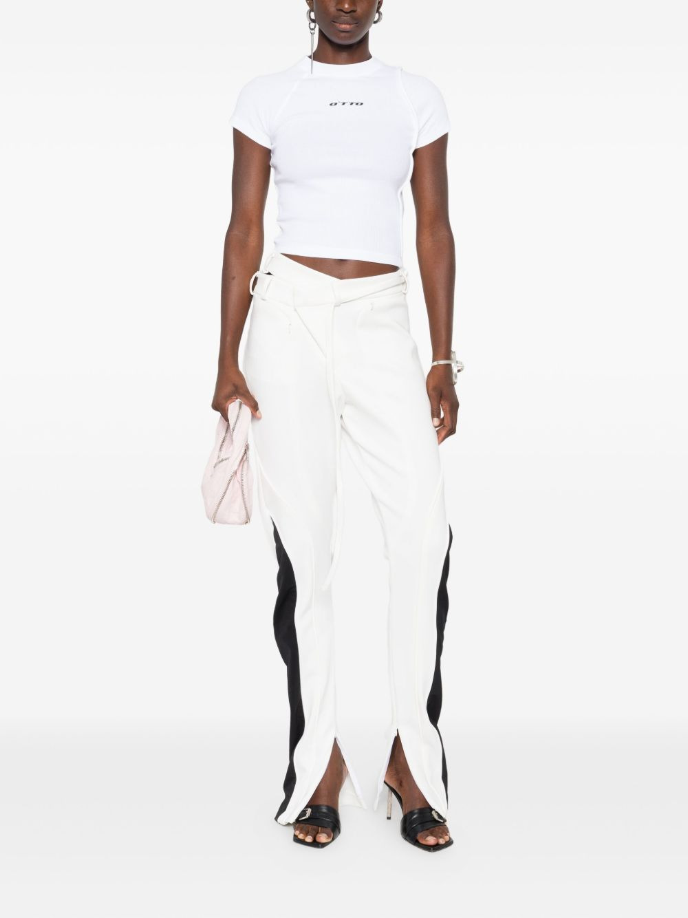 contrast-panel trousers - 2