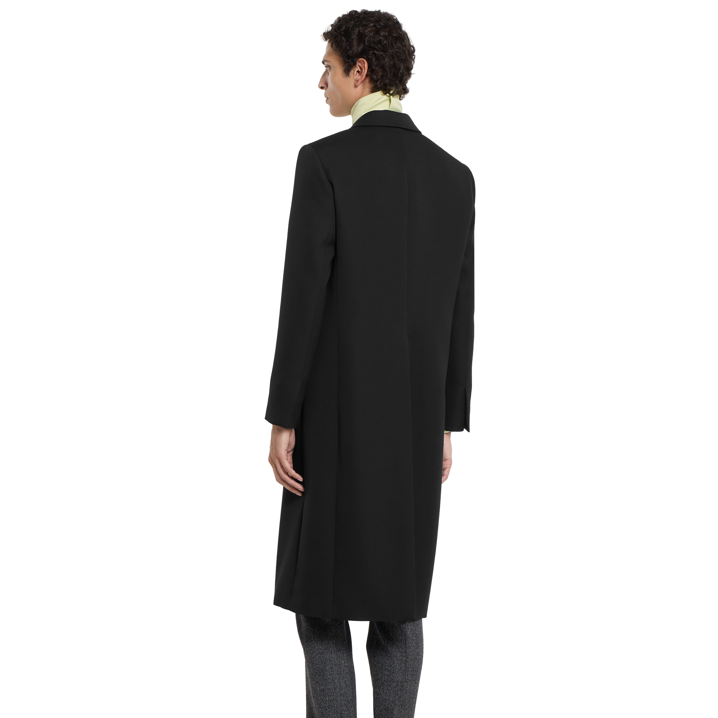 Double wool and satin coat - 4