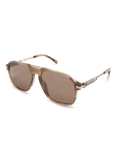 Chopard logo-engraved pilot-frame sunglasses outlook