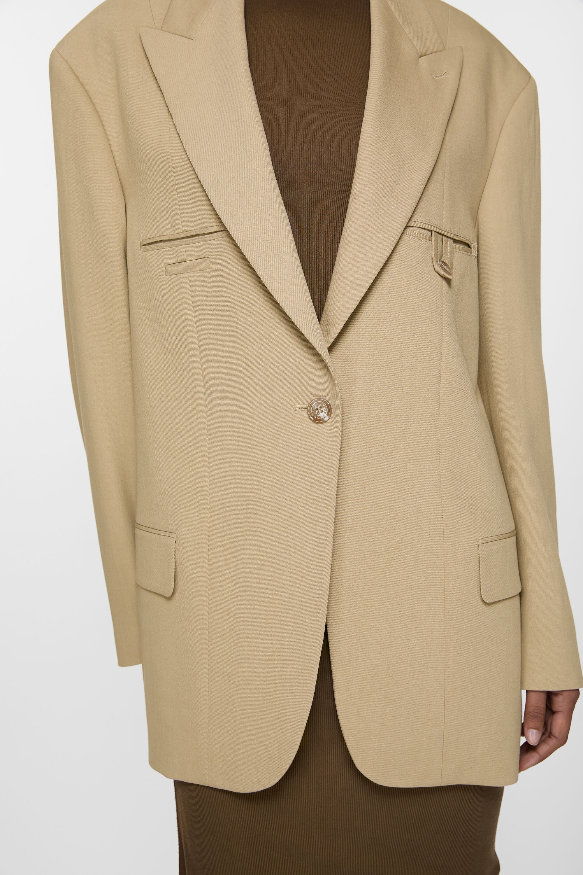 Relaxed fit suit jacket - Camel Beige - 6