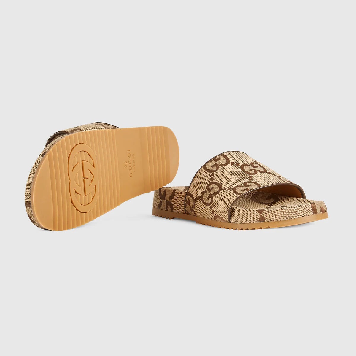 Gucci Maxi GG Canvas Slide Sandals - 4