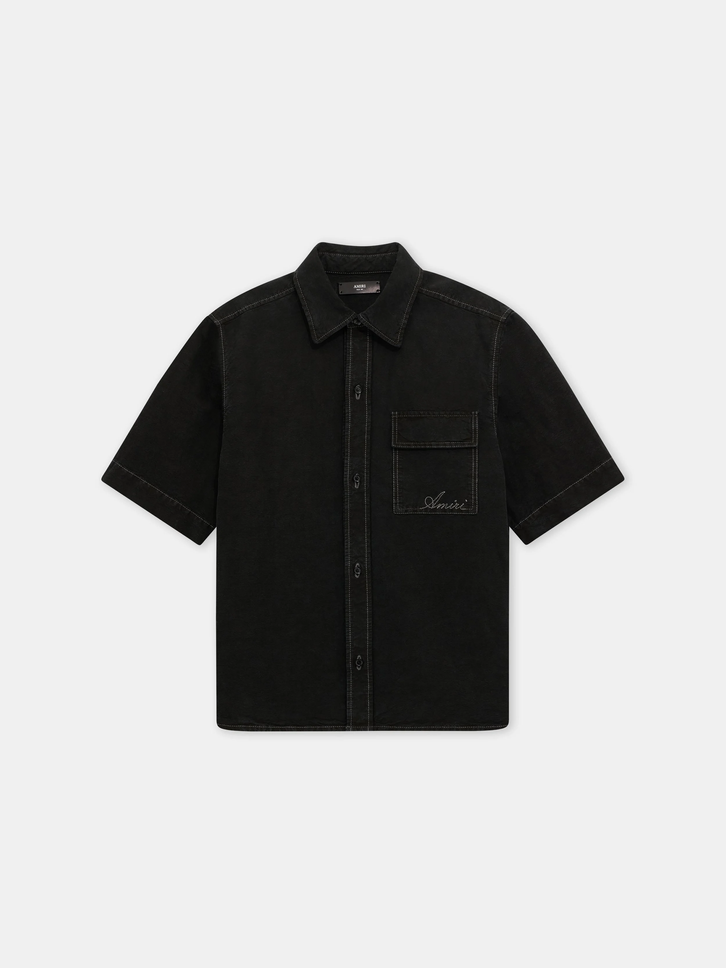 SCRIPT LINEN GD PKT SS SHIRT - 1