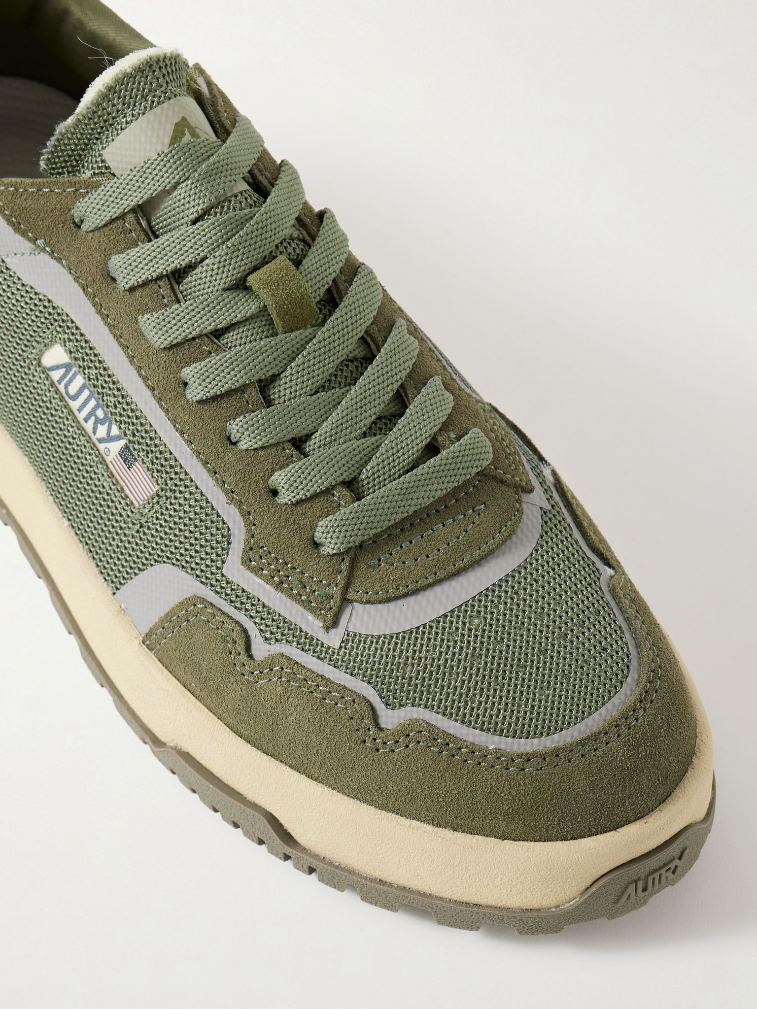 Wildpace Nubuck and Rubber-Trimmed Suede and Mesh Sneakers Green - 5