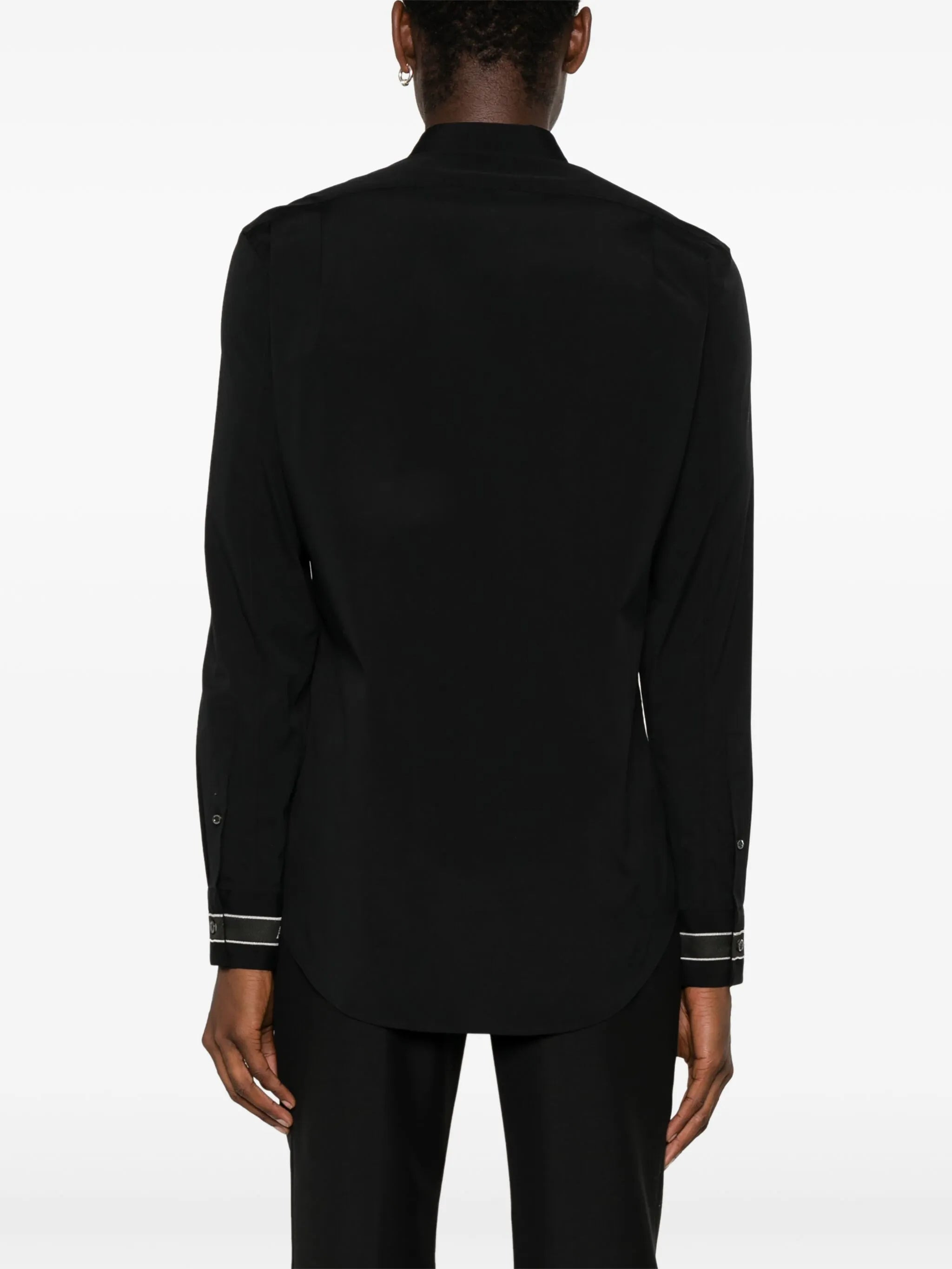 logo-strap cotton shirt - 4