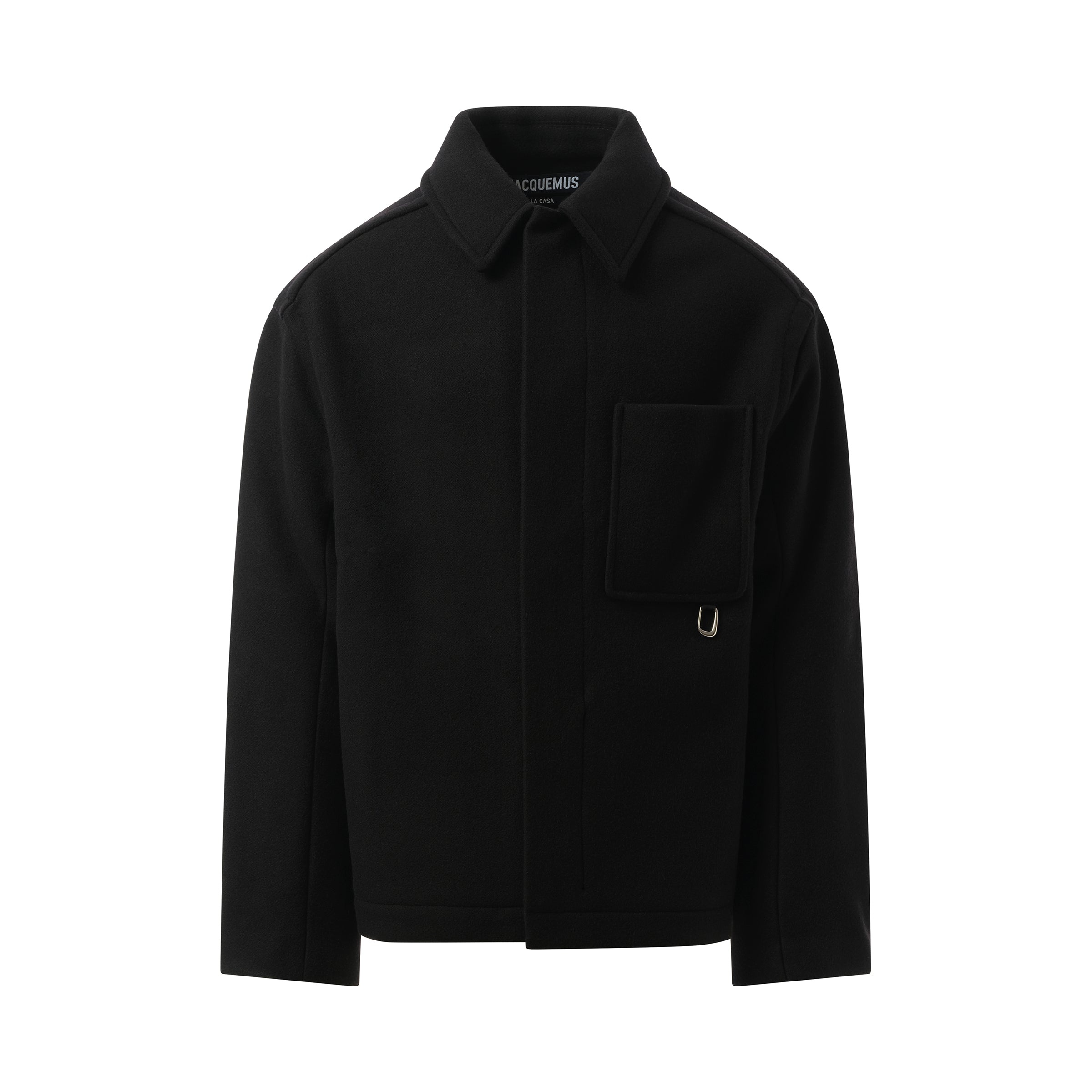 Le Manteau Court Jacket in Black - 2