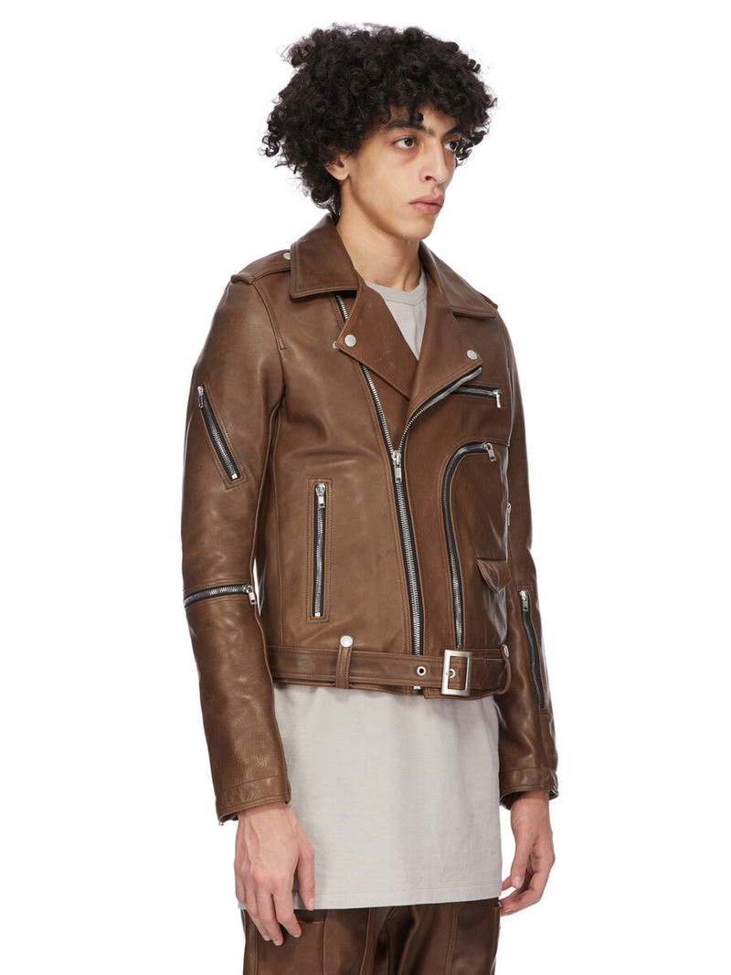 Bauhaus Stooges Slim-Fit Leather Biker Jacket Brown 2