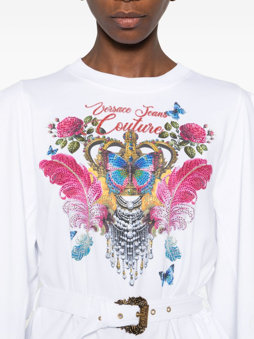 printed belted blouse - 5