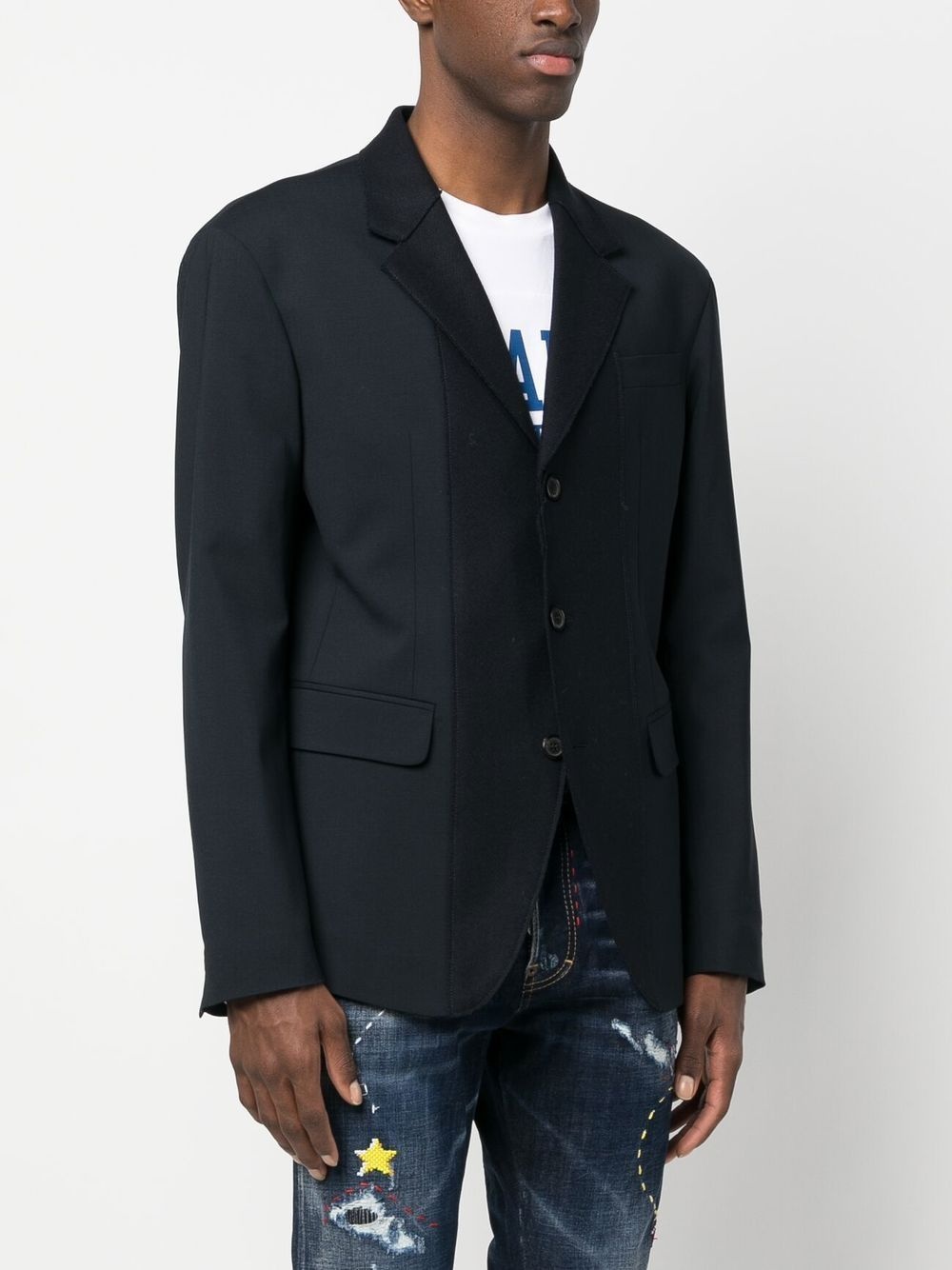 tailored single-breasted blazer - 3