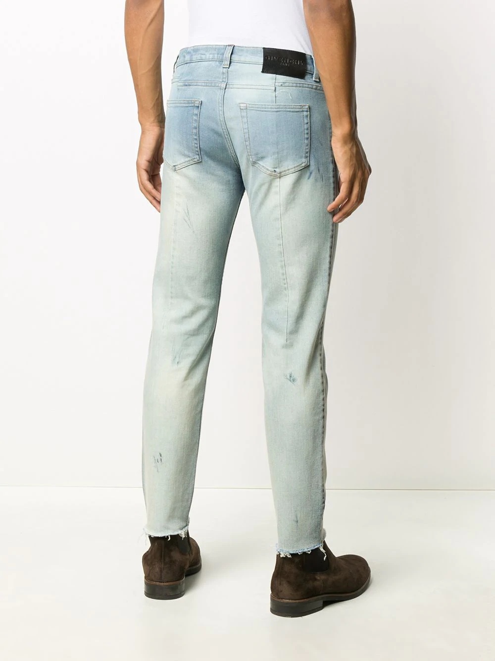 faded raw-edge jeans - 4