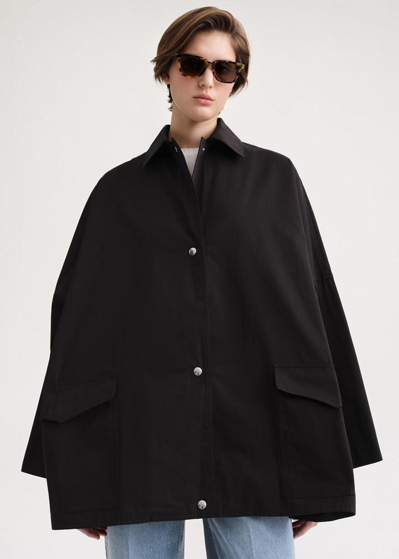 TOTEME Washed cotton overshirt jacket black - 7520636403876