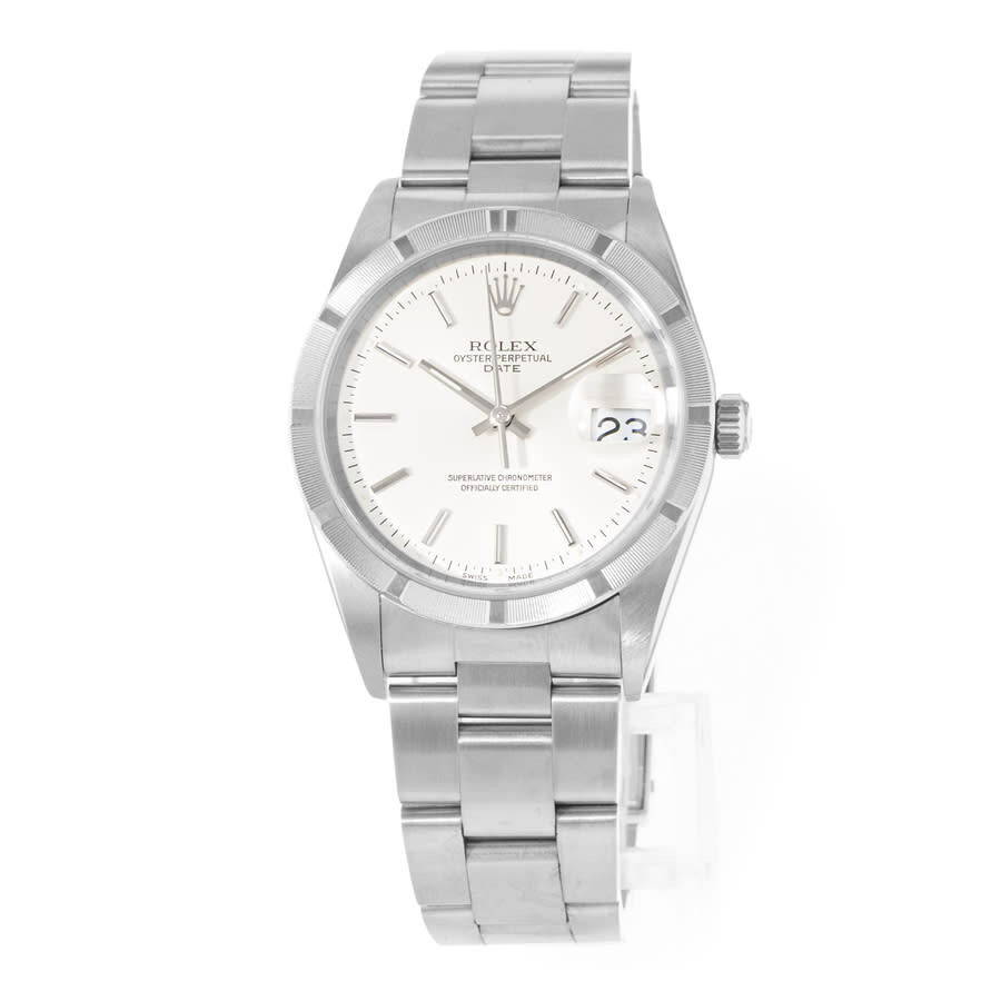 Pre-owned Rolex Oyster Perpetual Date Automatic Chronometer Silver Dial Men's Watch 15210 SSO - 4
