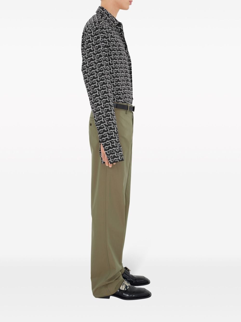 straight-leg cotton trousers - 3
