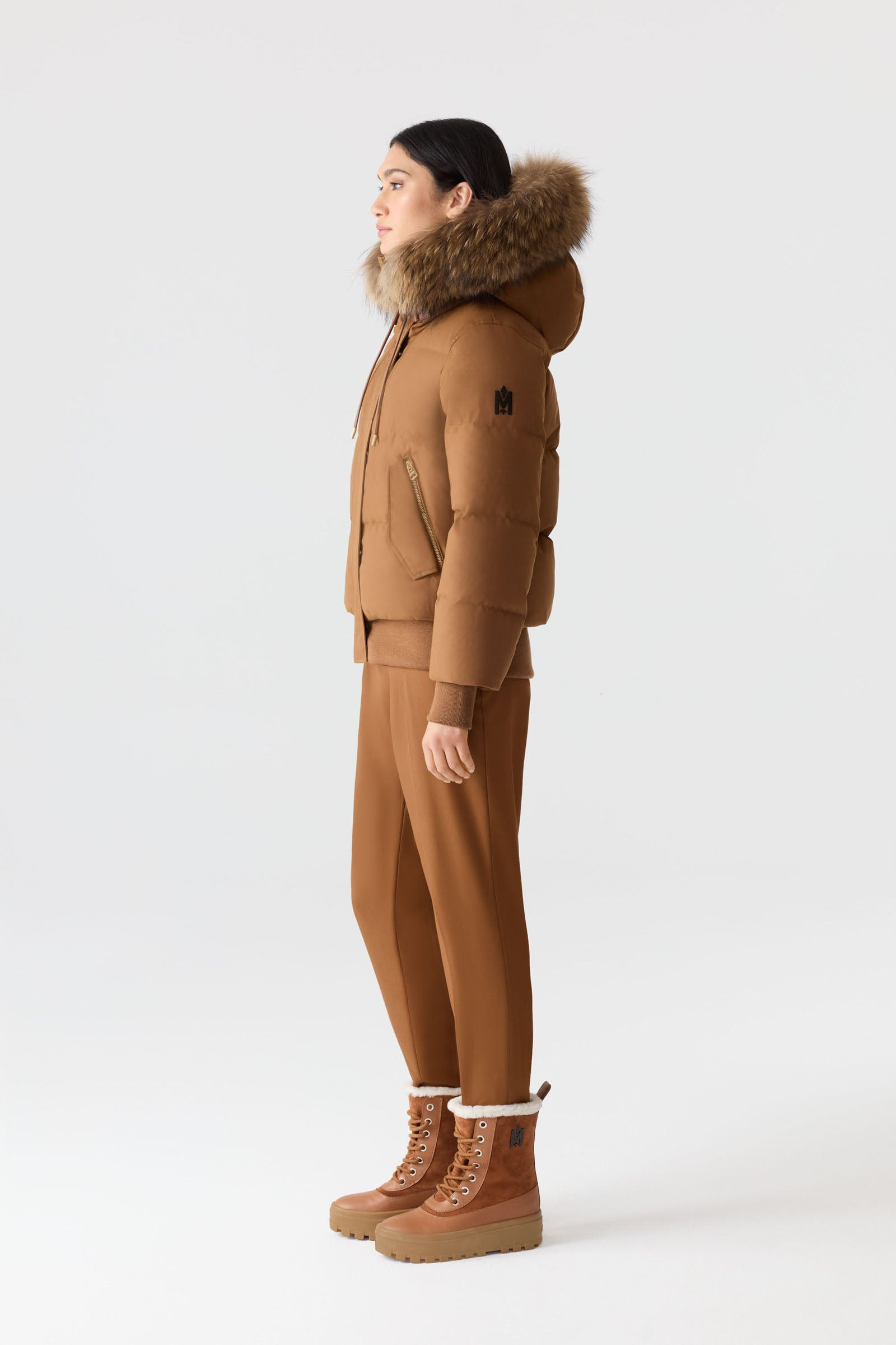 NEFI-F down jacket with removable fur trimmed hood - 4