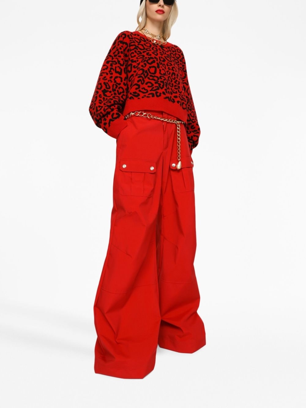 semi-sheer leopard-print jumper - 2