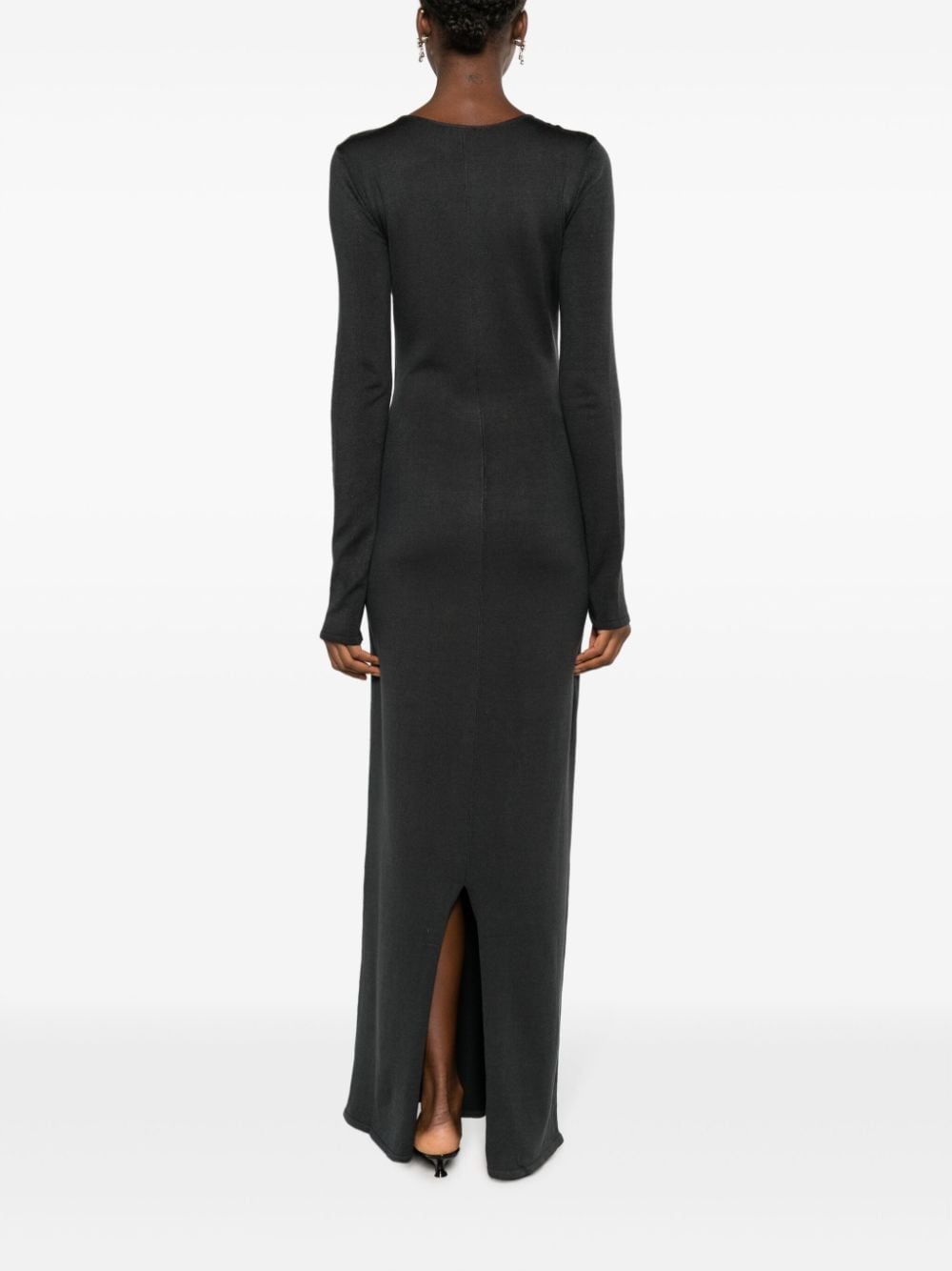 cut-out silk maxi dress - 4
