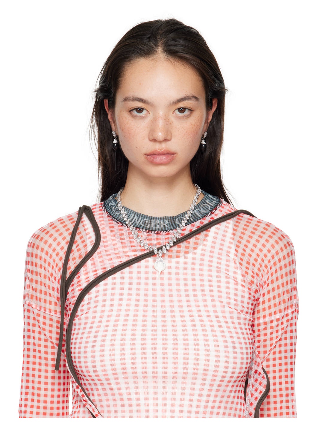 SSENSE Exclusive Silver & Black Pearl Drop Earrings - 3