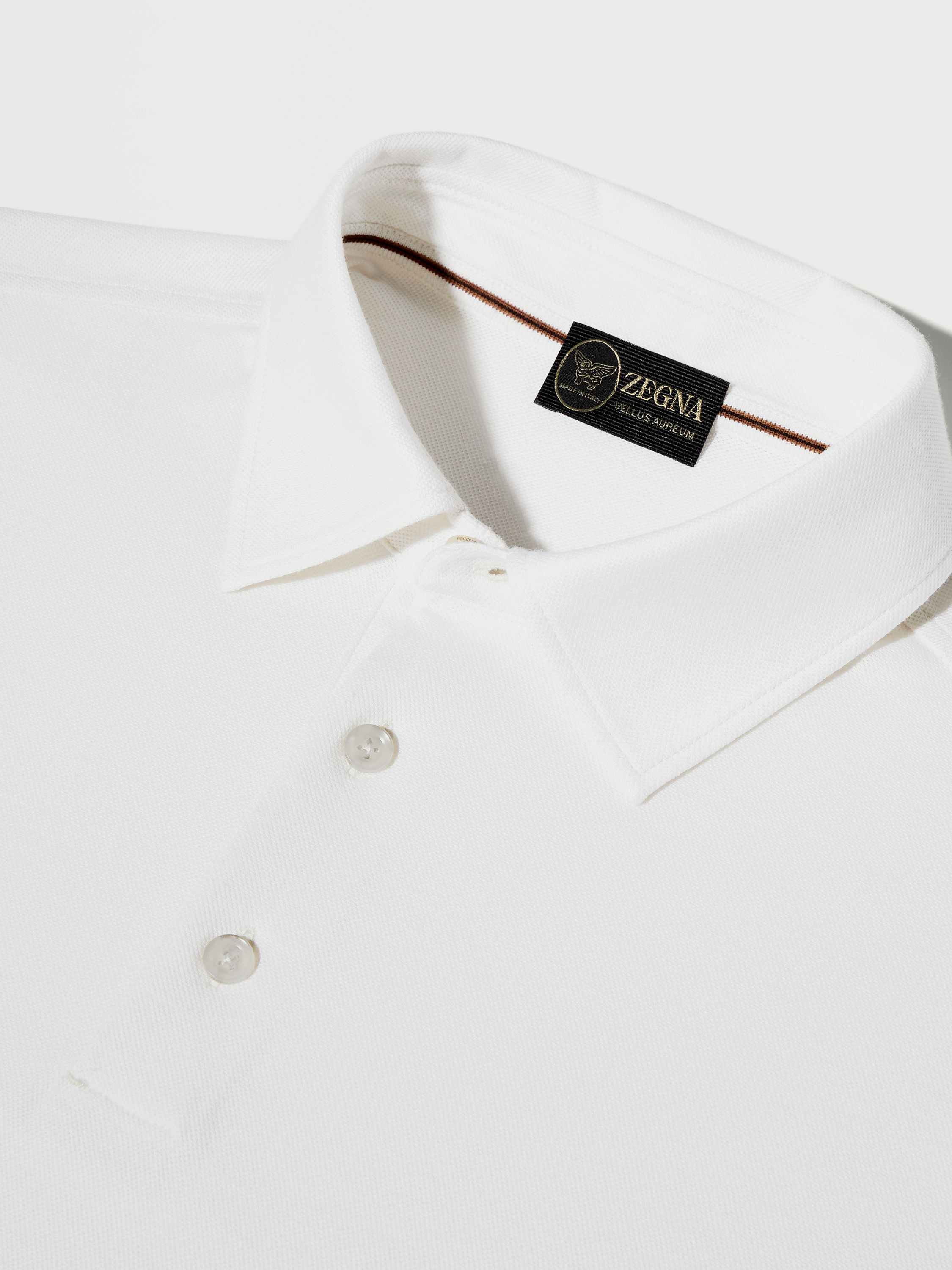 WHITE VELLUS AUREUM POLO SHIRT - 6