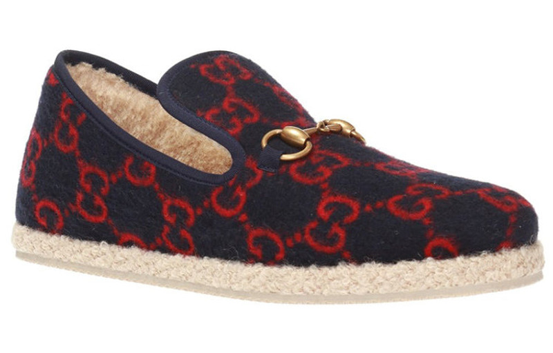 GUCCI (WMNS) Gucci Wool Loafers 'Navy' 575850-G3840-4166 outlook
