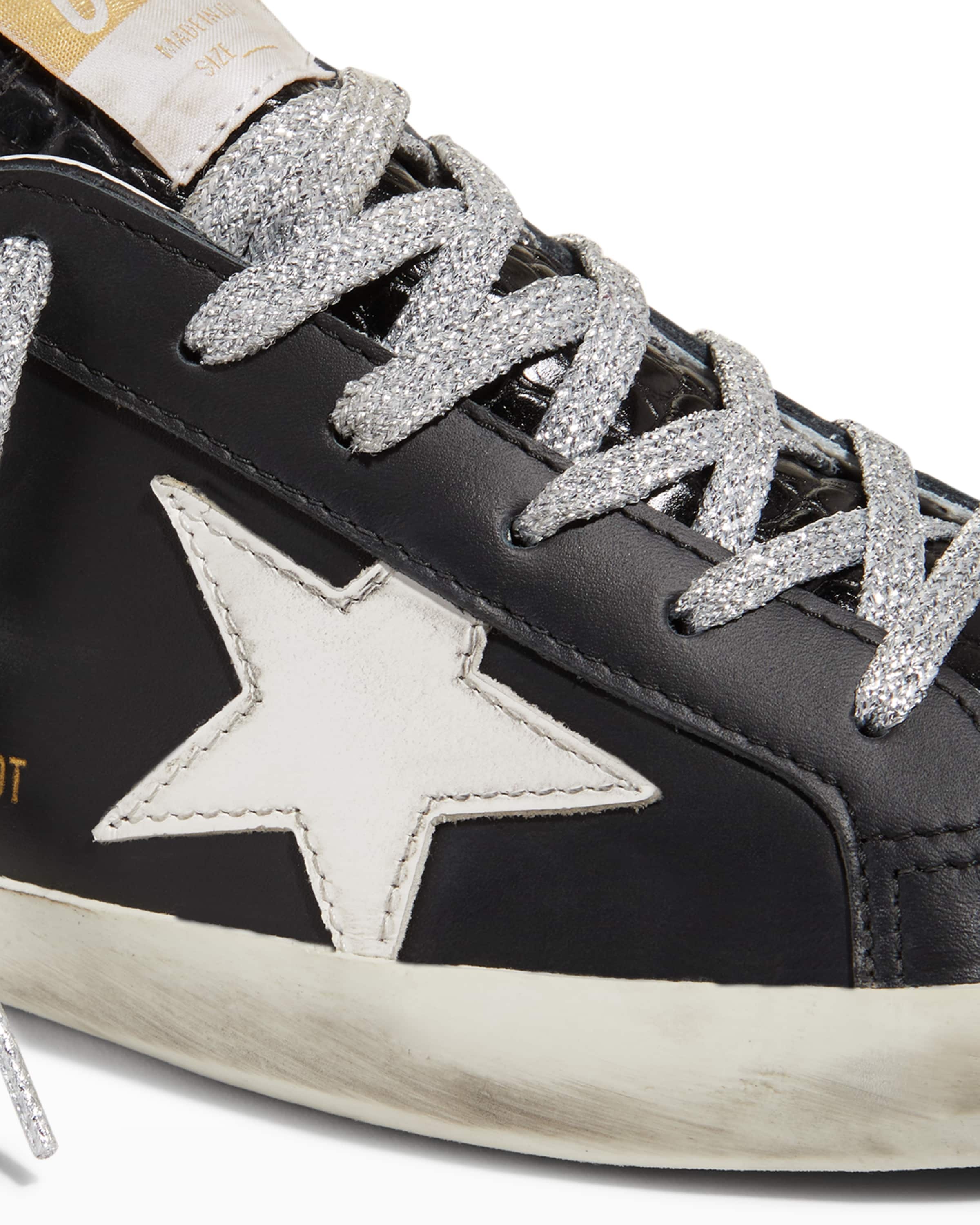 Superstar Leather Glitter Low-Top Sneakers - 4