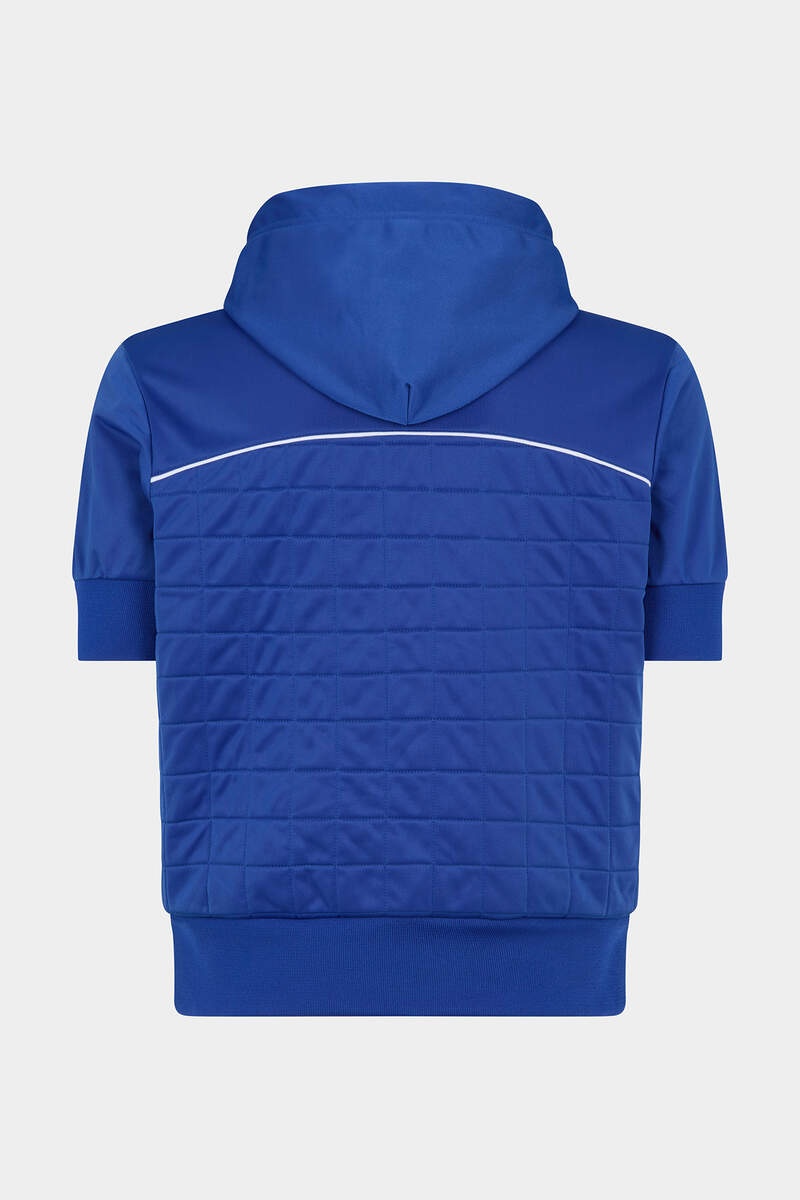 SHORT SLEEVES HOODIE ZIP SWEATSHIRT - 2