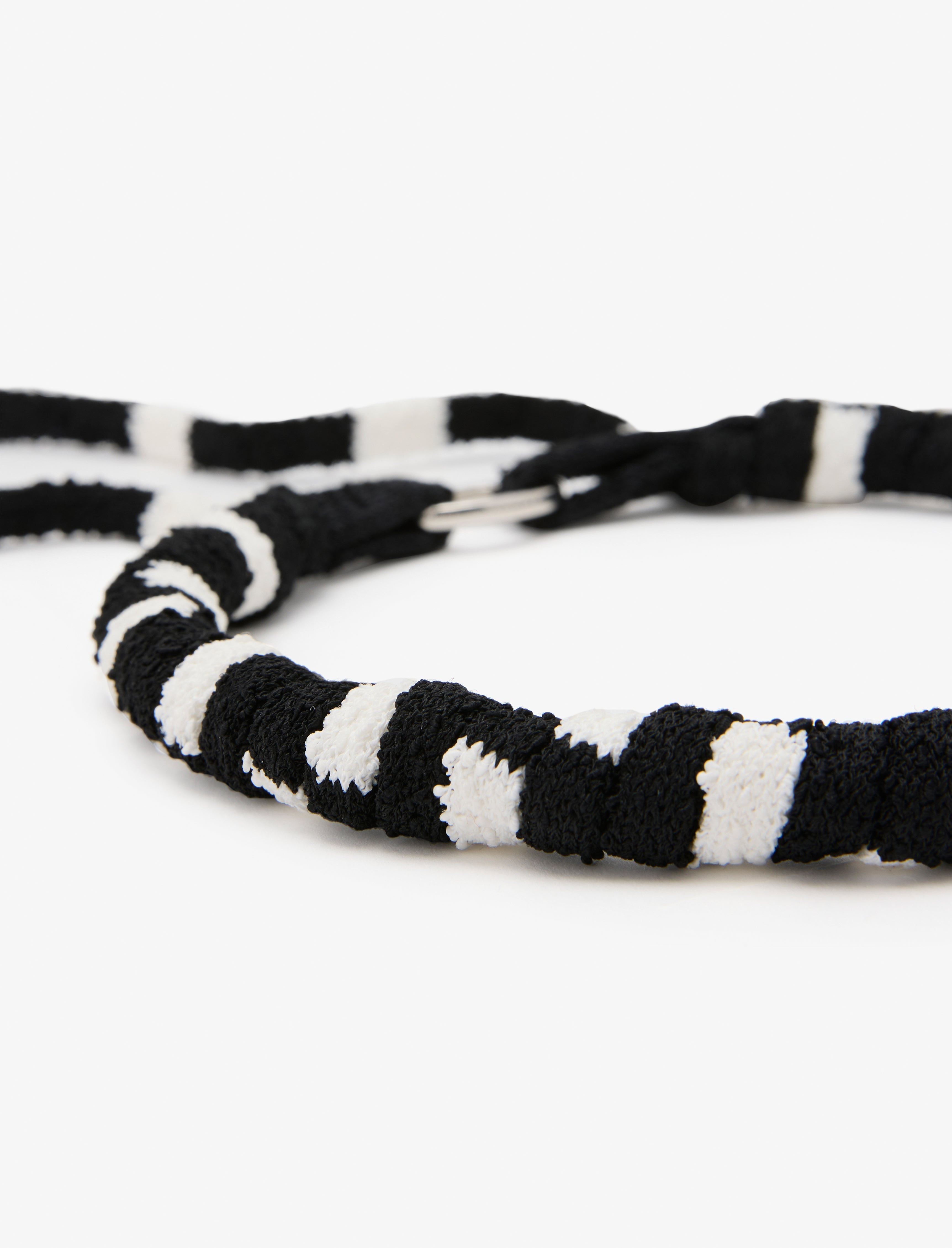 Striped Knit Rolo Necklace - 4