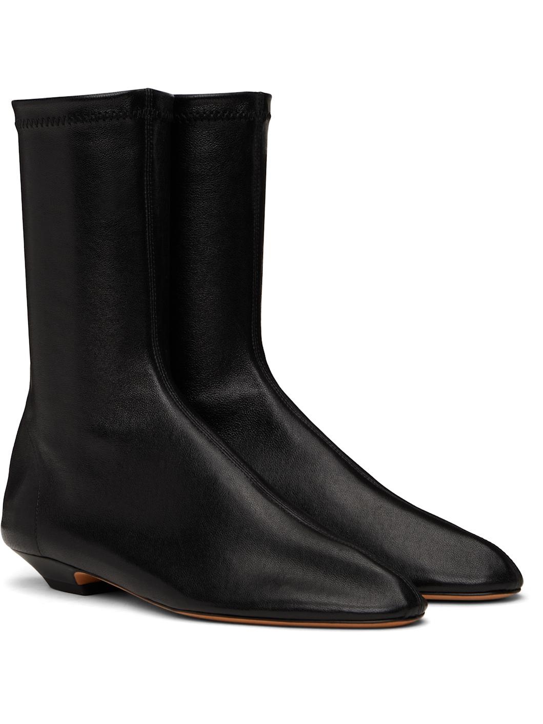Black Apollo Flat Ankle Boots - 4