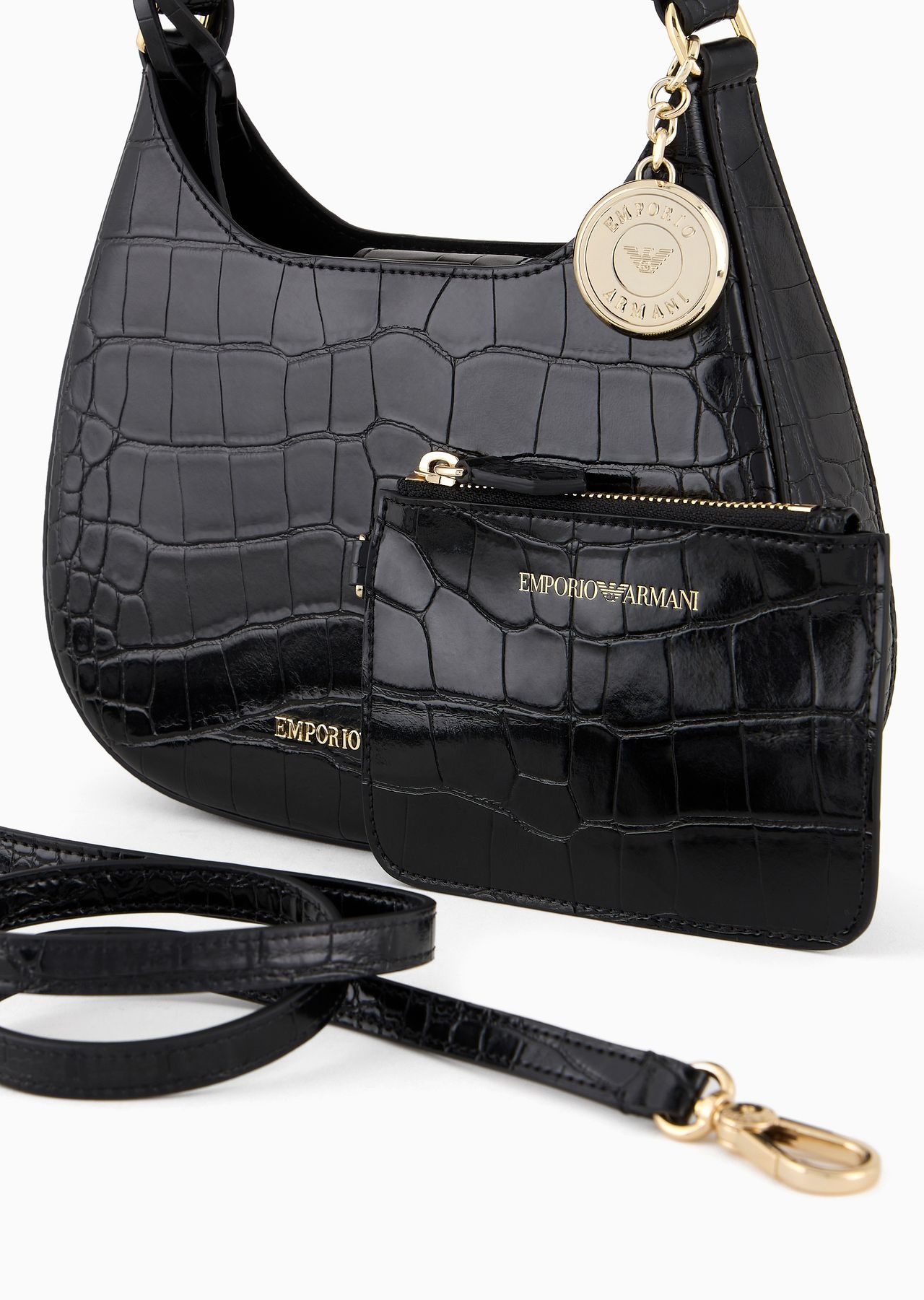 Small mock croc hobo bag - 5