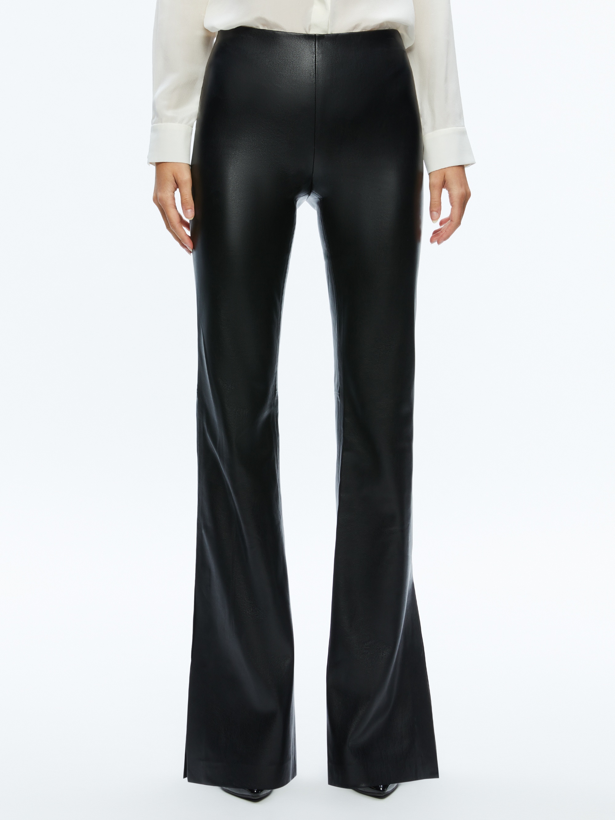 TINA VEGAN LEATHER SPLIT HEM PANT - 2