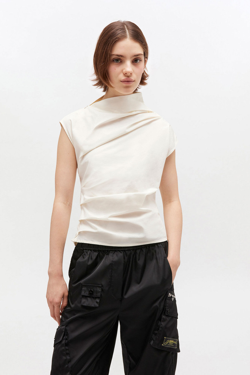 GANNI IVORY RUCHED TOP outlook