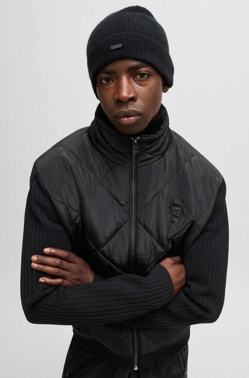 MIXED-MATERIAL JACKET WITH QUILTED FRONT PANEL 3