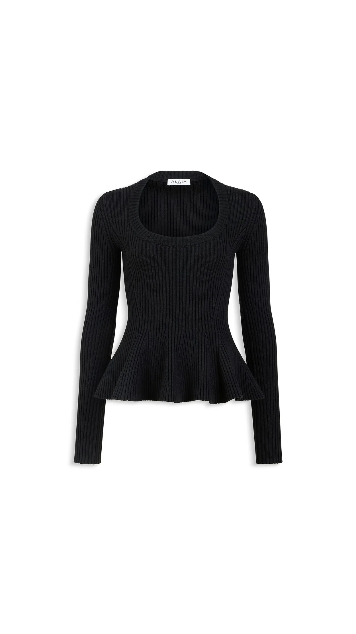 RIBBED PEPLUM TOP - 1