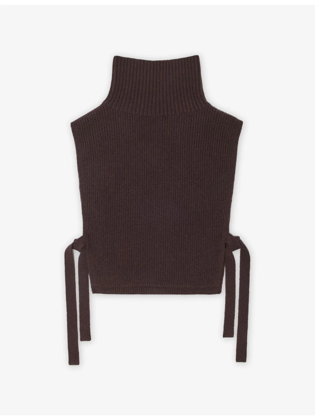 High-Neck Side-Tie Wool and Cashmere Collar - 1