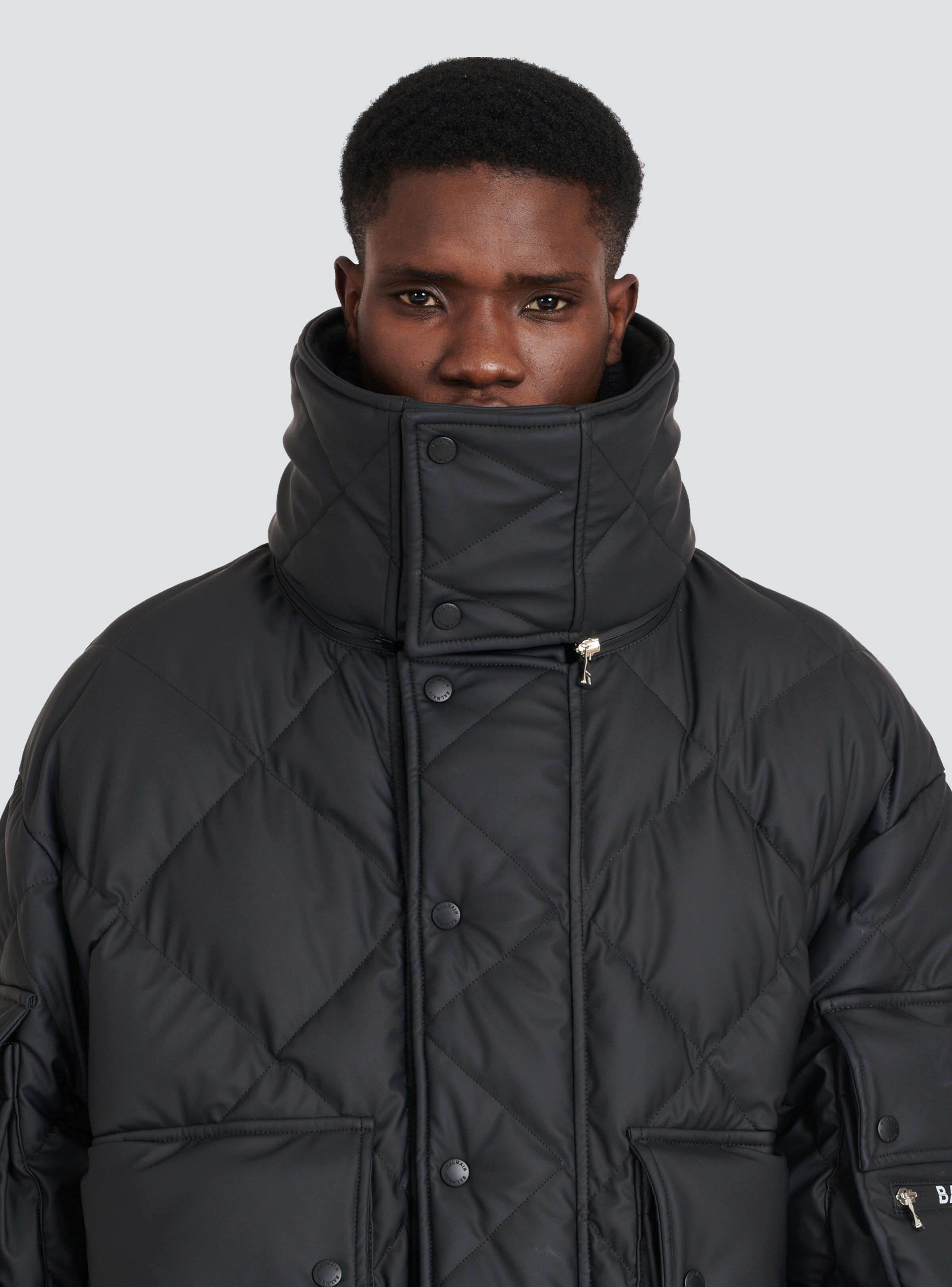 Hooded faux leather quilted jacket - 9