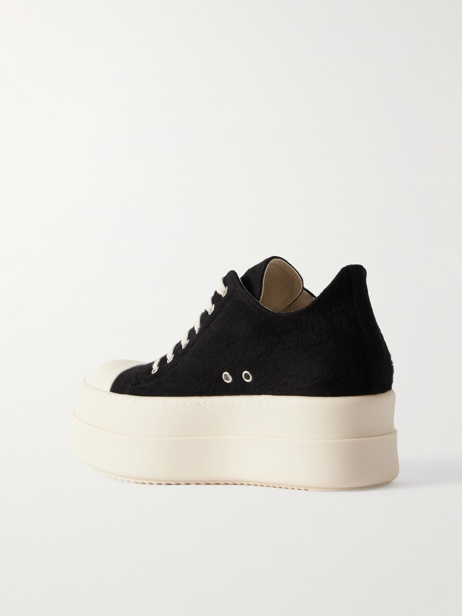 Double Bumper Platform Brushed-Cotton Sneakers Black - 4