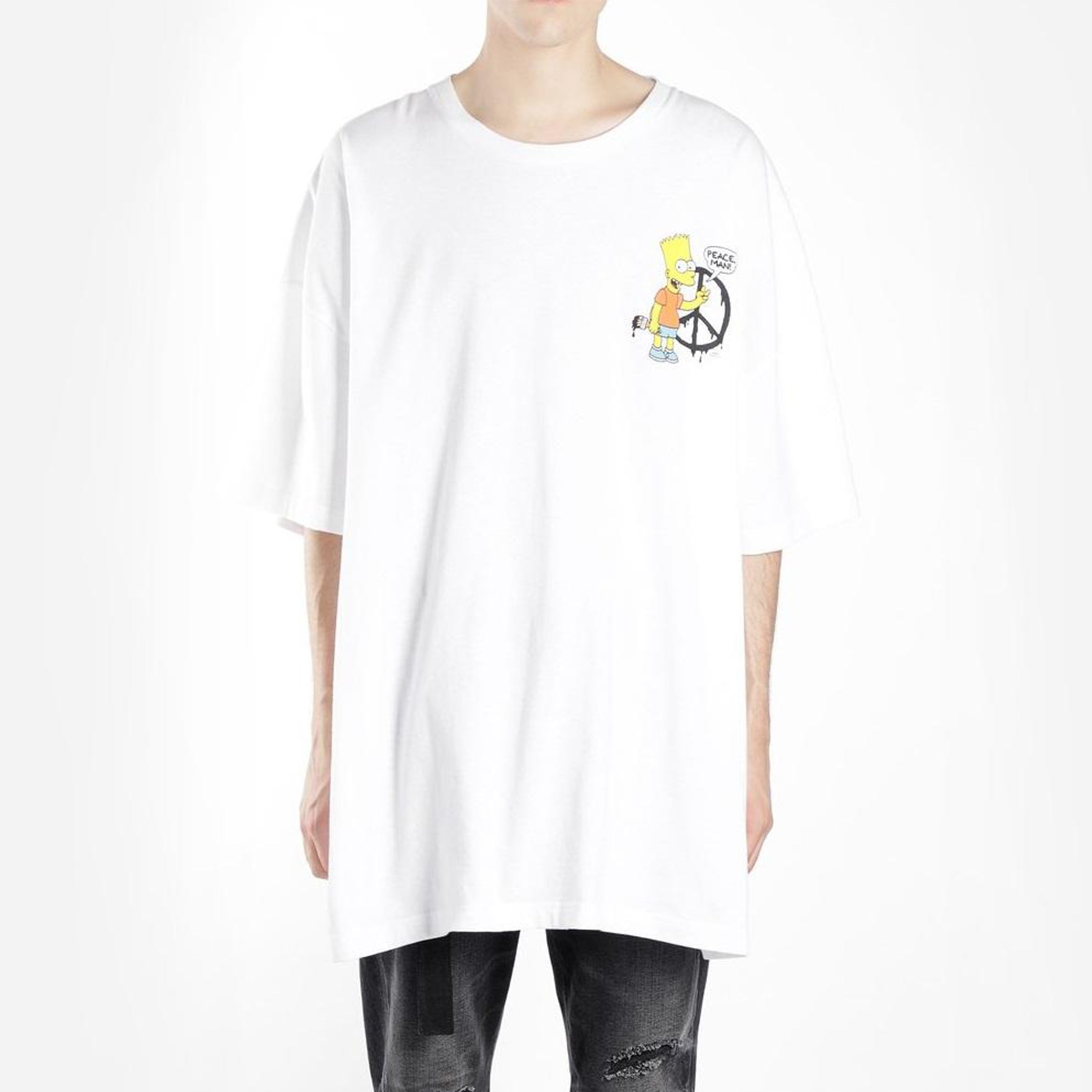 Men's Off-White C/O VIRGILABLOH Simpson Arrow Short Sleeve White T-Shirt OMAA066S191850340188 - 2
