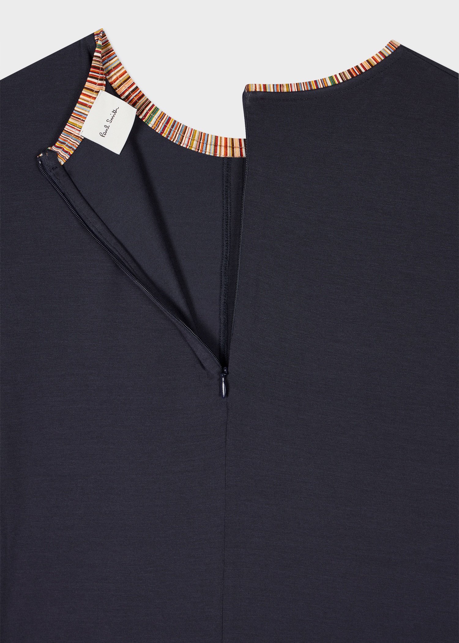 Women's Jersey Navy T-Shirt with 'Signature Stripe' Trim - 2
