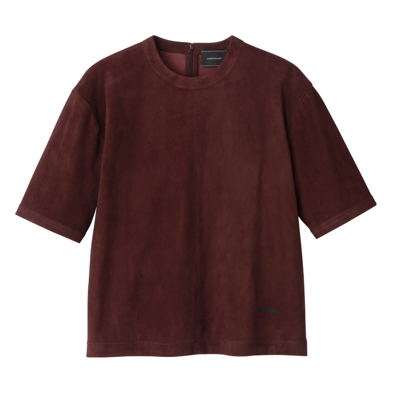 Short leather top Burgundy - Leather 1
