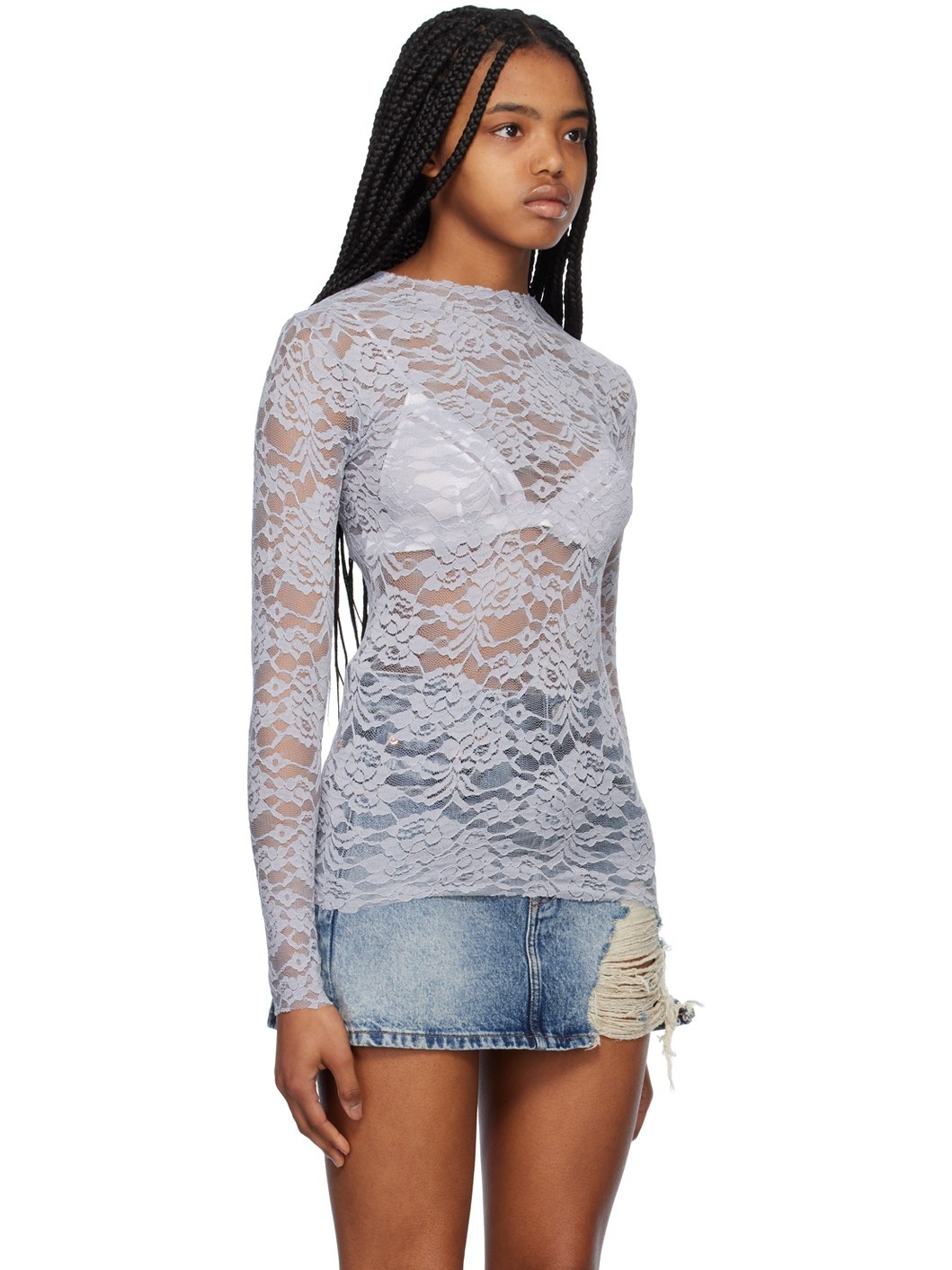 Gray Crewneck T-Shirt - 4