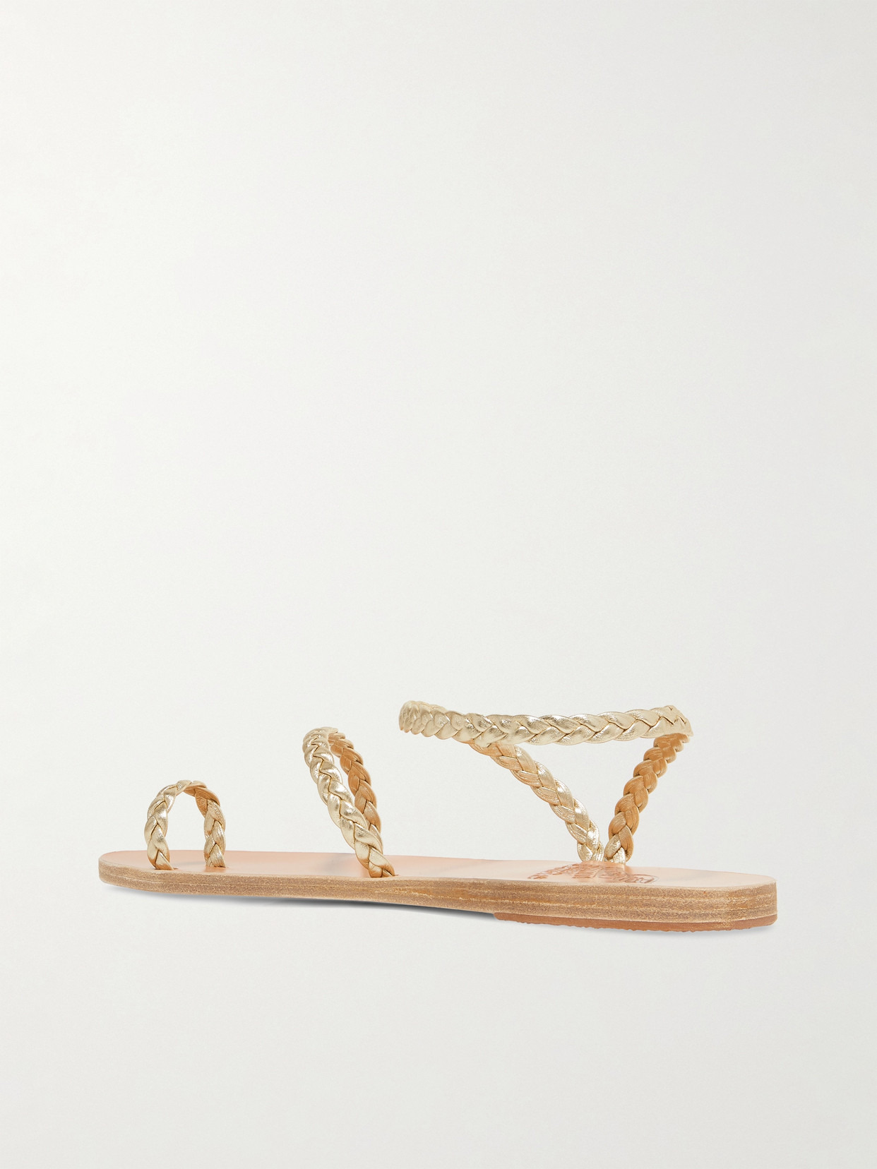 Eleftheria Braided Metallic Leather Sandals - 3