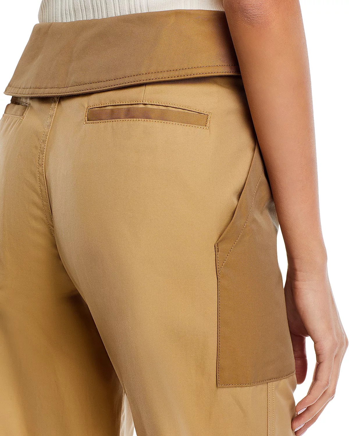 Foldover Waist Cotton Pants - 5