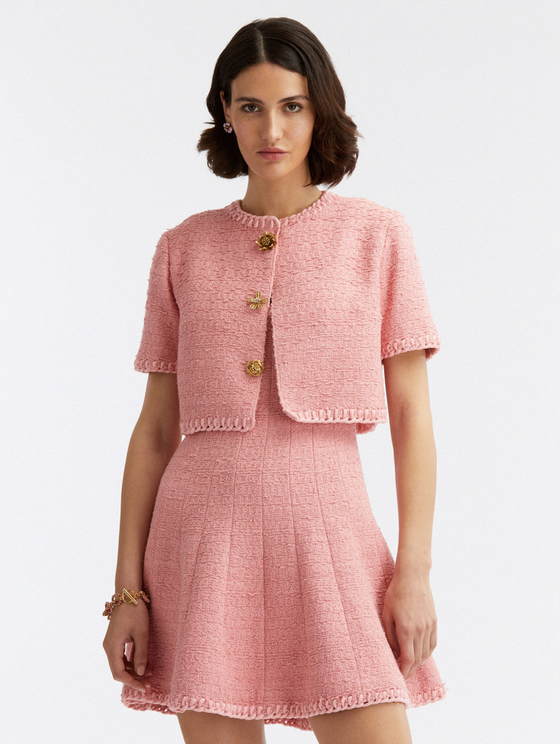 CROPPED STITCH DETAIL TWEED JACKET 2