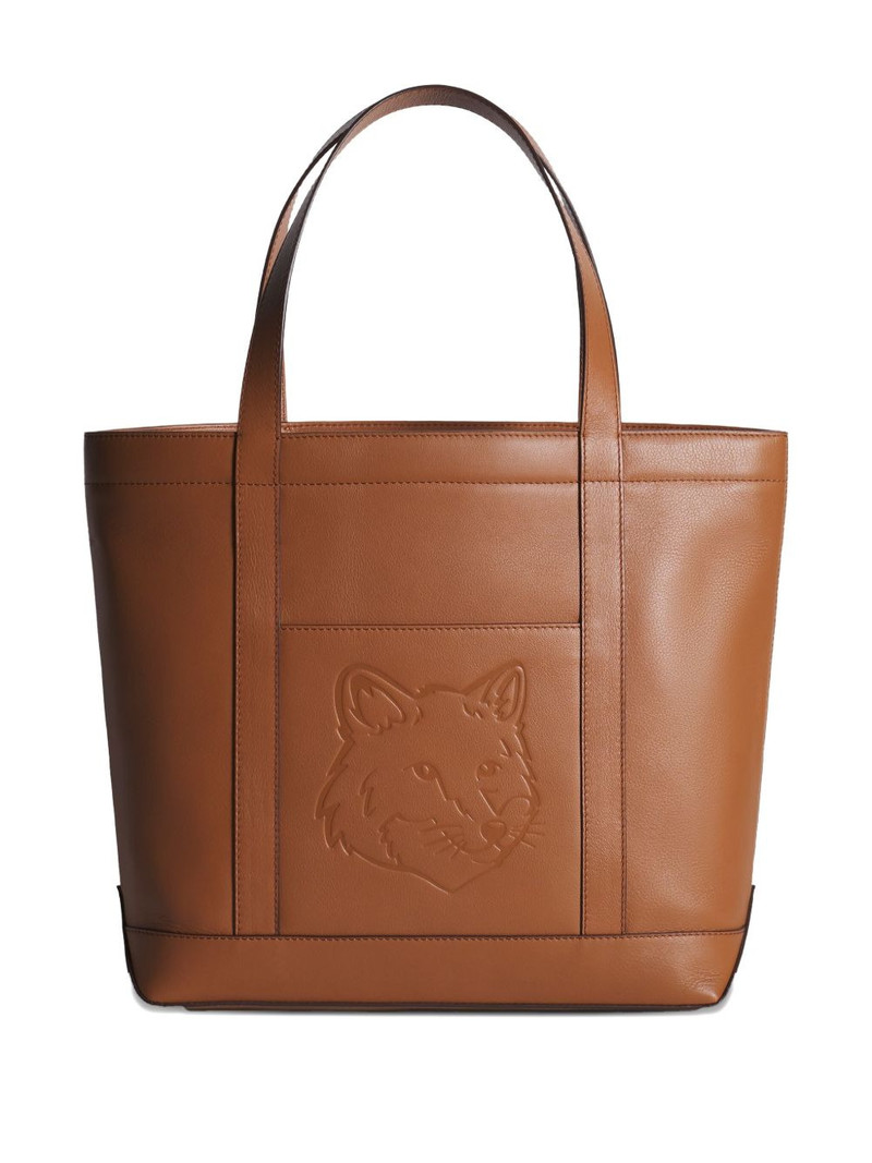 medium Fox Head embossed-leather tote bag 1