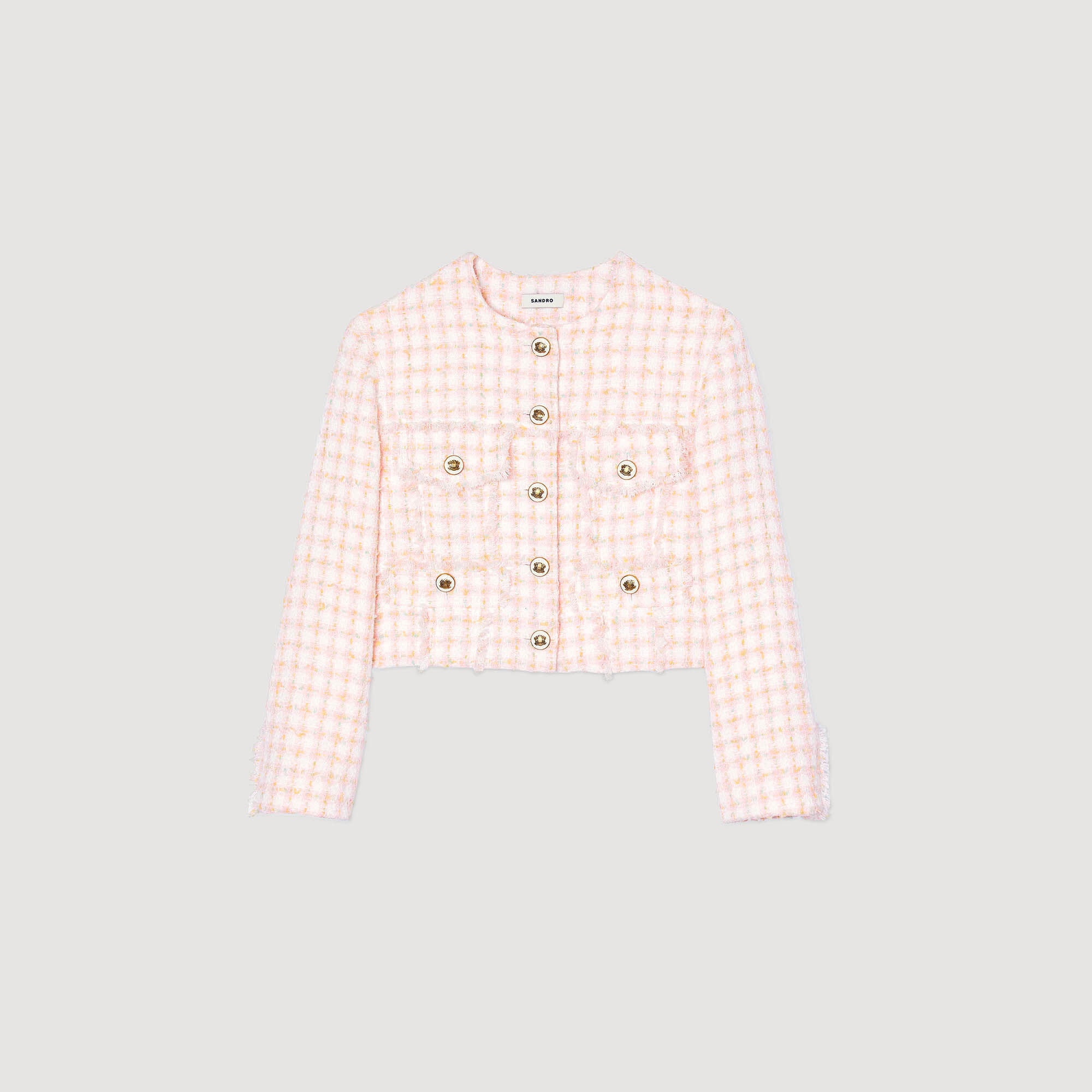 CROPPED DECORATIVE TWEED JACKET - 1