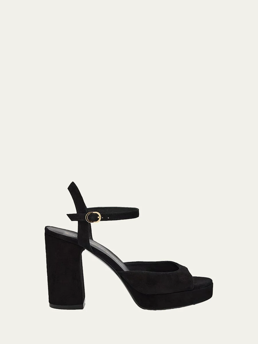 Dayna II Suede Ankle-Strap Platform Sandals - 1