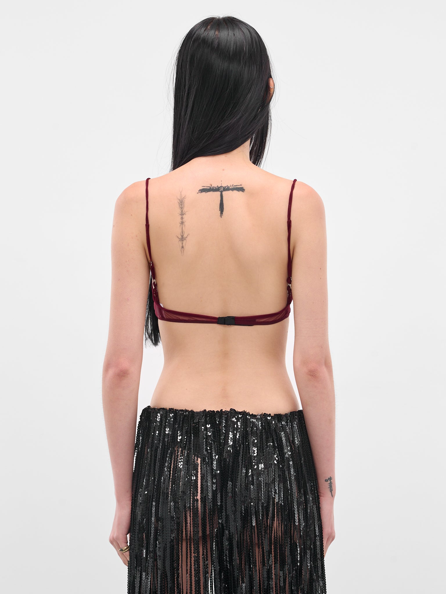 Red Semi-Sheer Mesh Bralette - 3