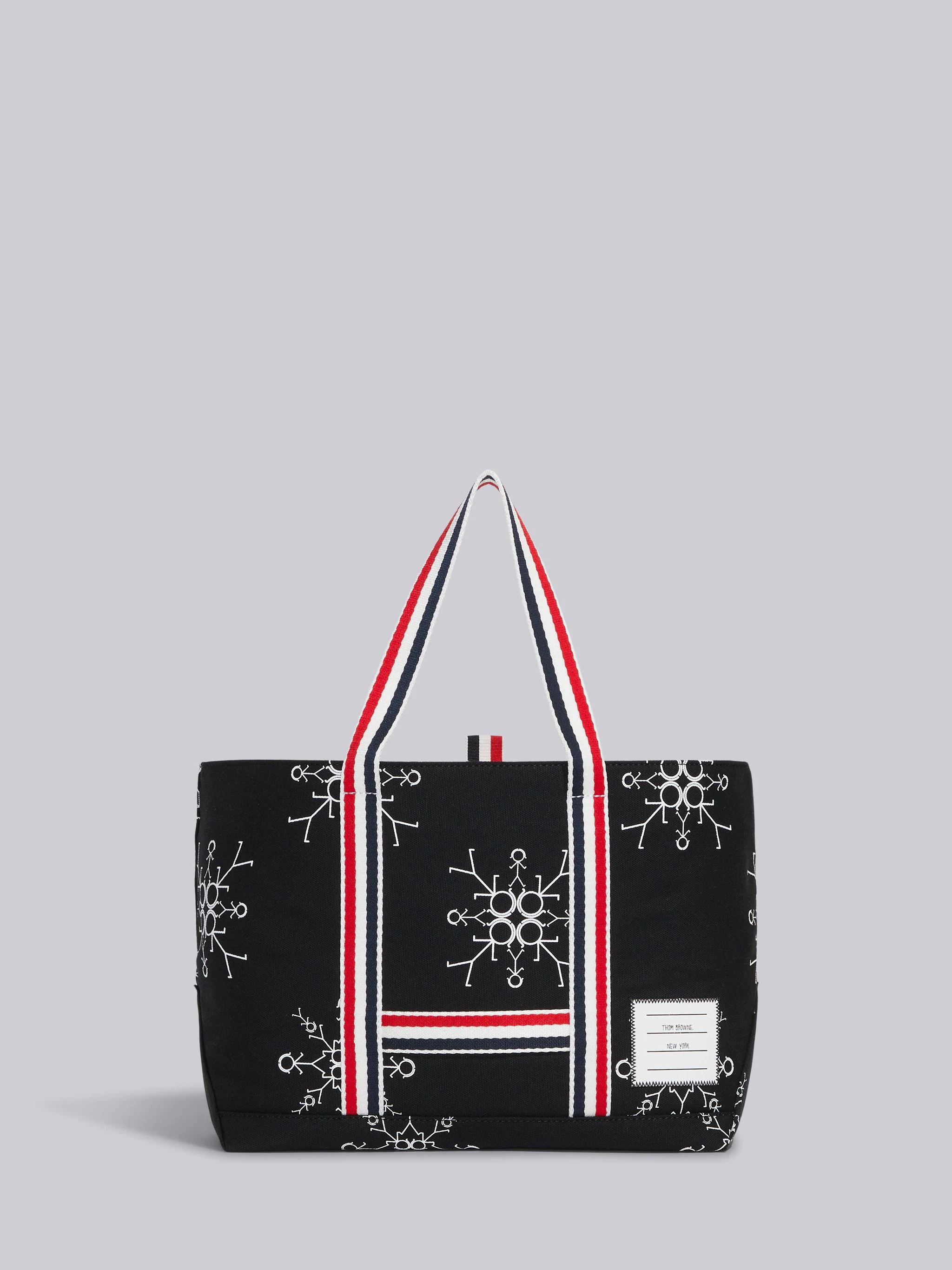 Black Canvas 3d Printed Snowflake Small Tool Tote - 1