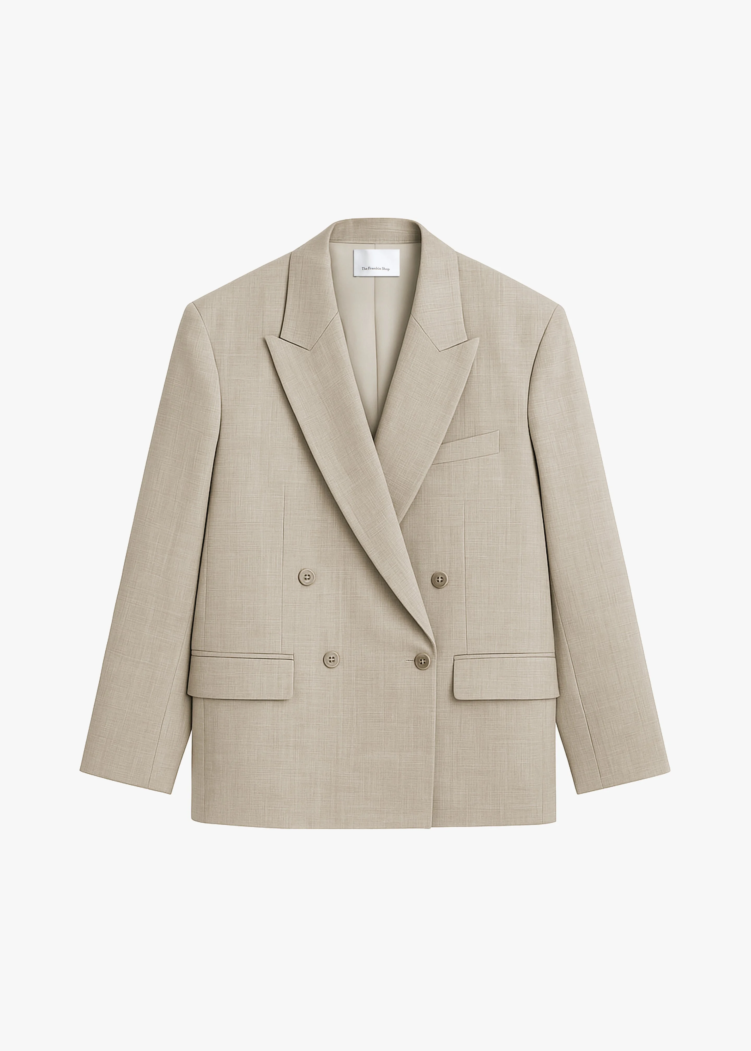 Newark Double Breasted Blazer - Beige Melange - 1