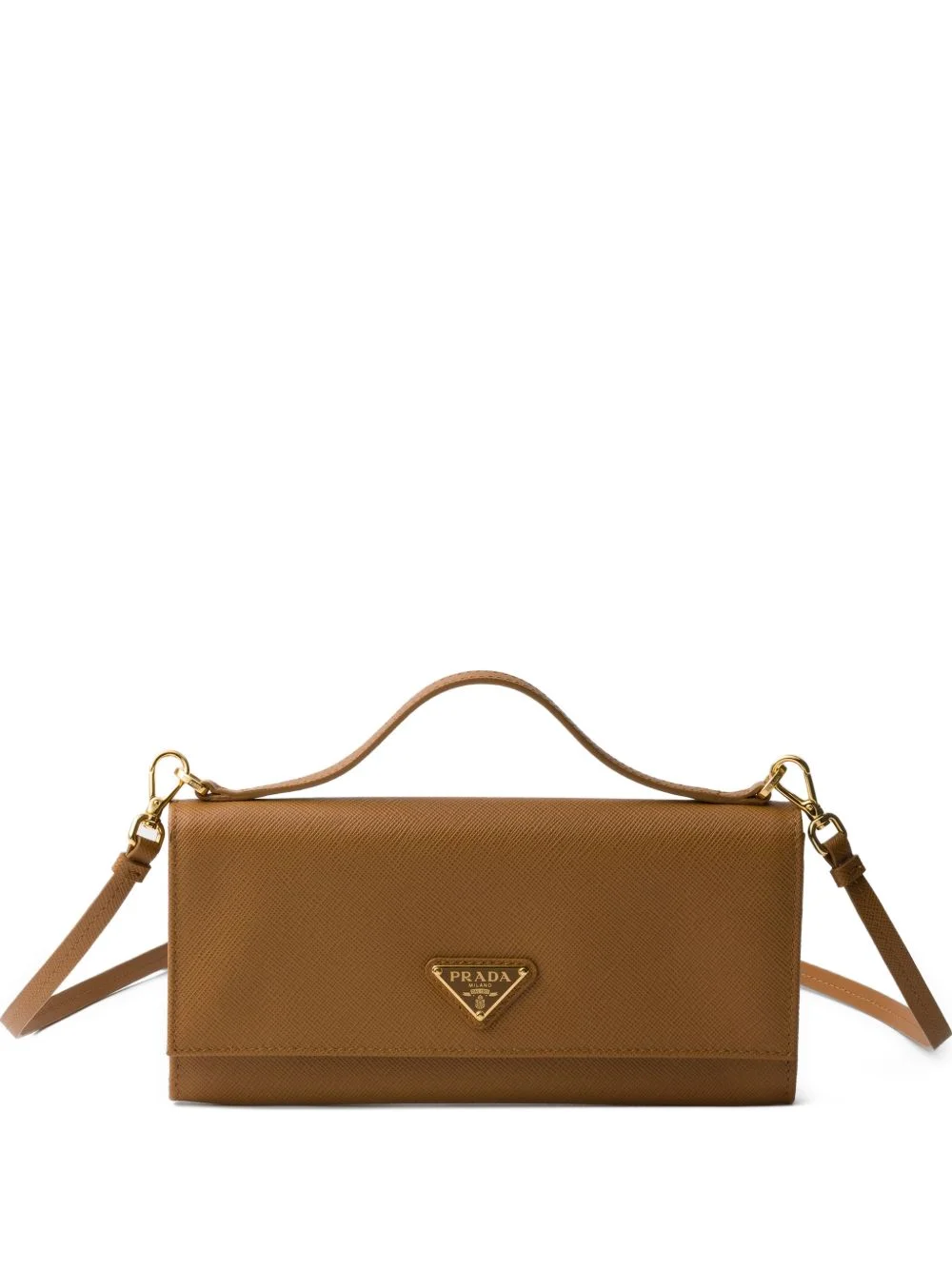 Saffiano leather wallet with shoulder strap - 1