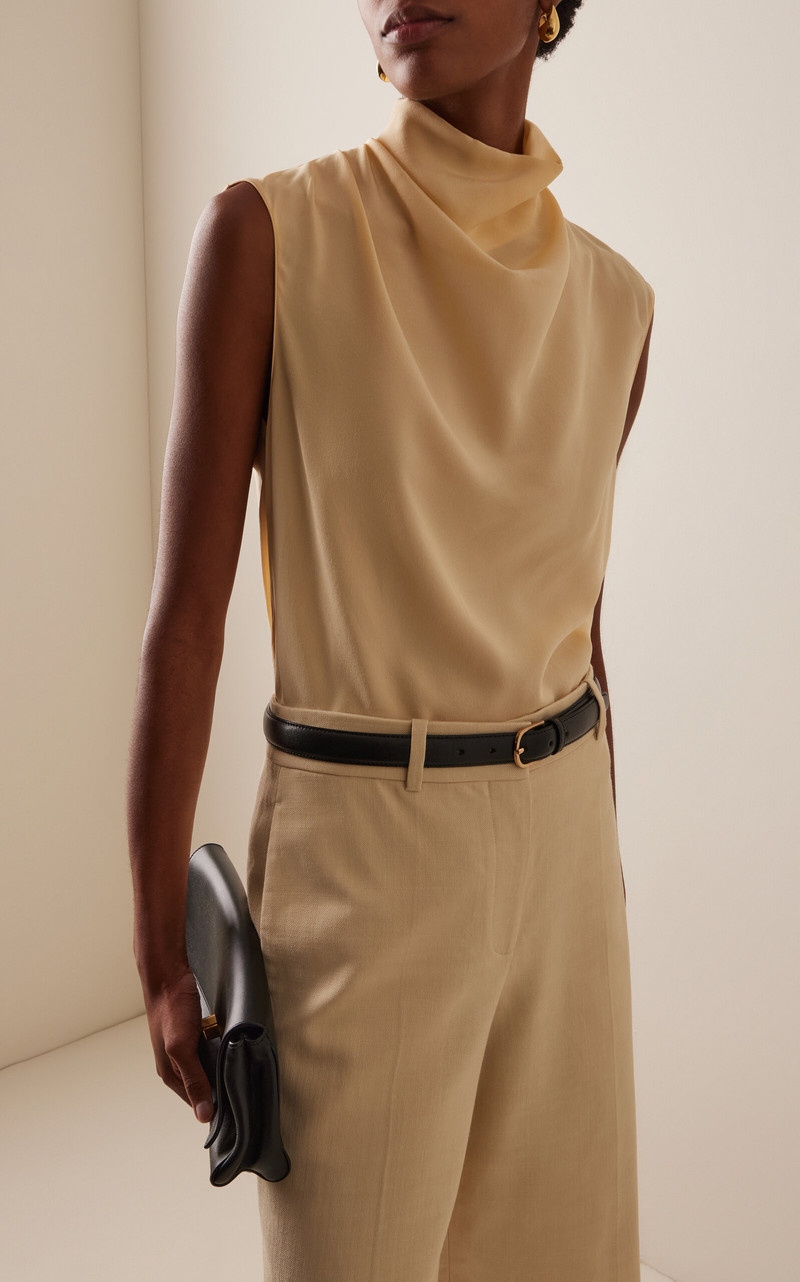 Another Tomorrow Silk Top yellow outlook