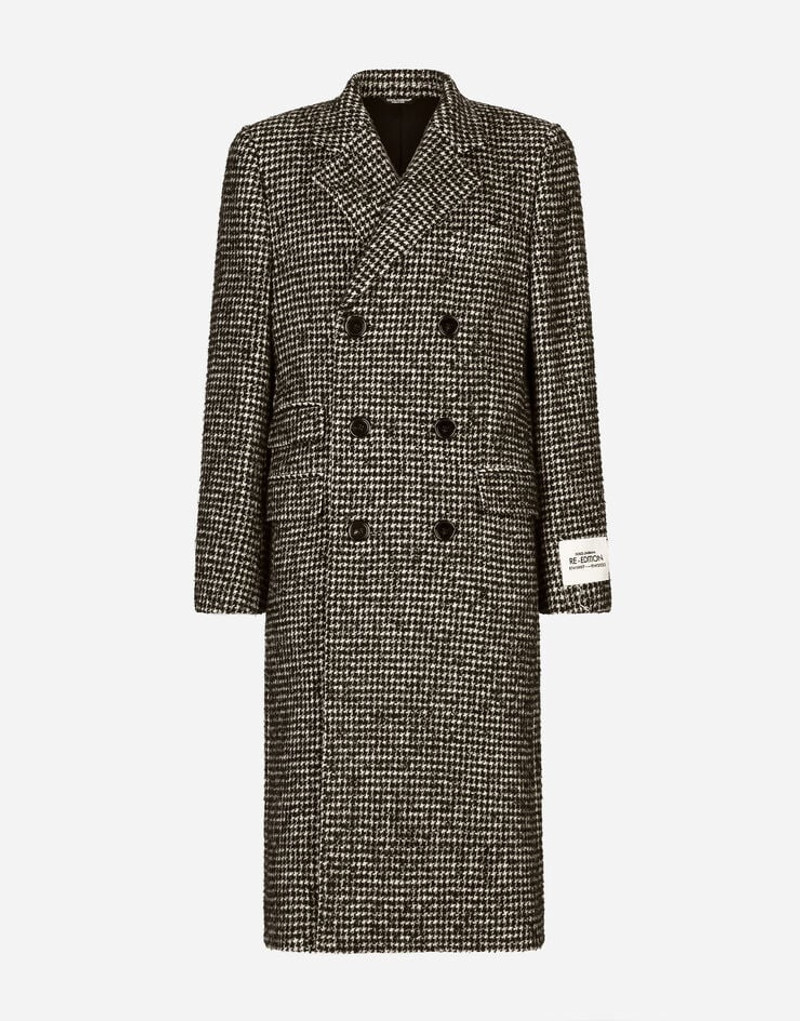 Double-breasted wool houndstooth coat - 1